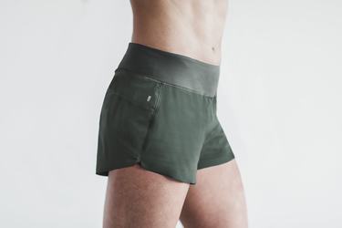 Nobull Pace 3" Women's Shorts Dark Green | Australia (PH9530)